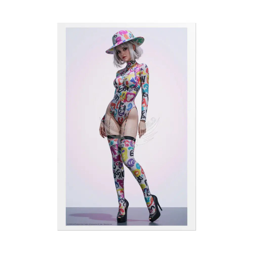 Funky Fashion ’No Labels’ Random Print Rolled Poster — ’Show Models Sometimes Naughty’ Wall Art 24’’ x 36’’ (Vertical)