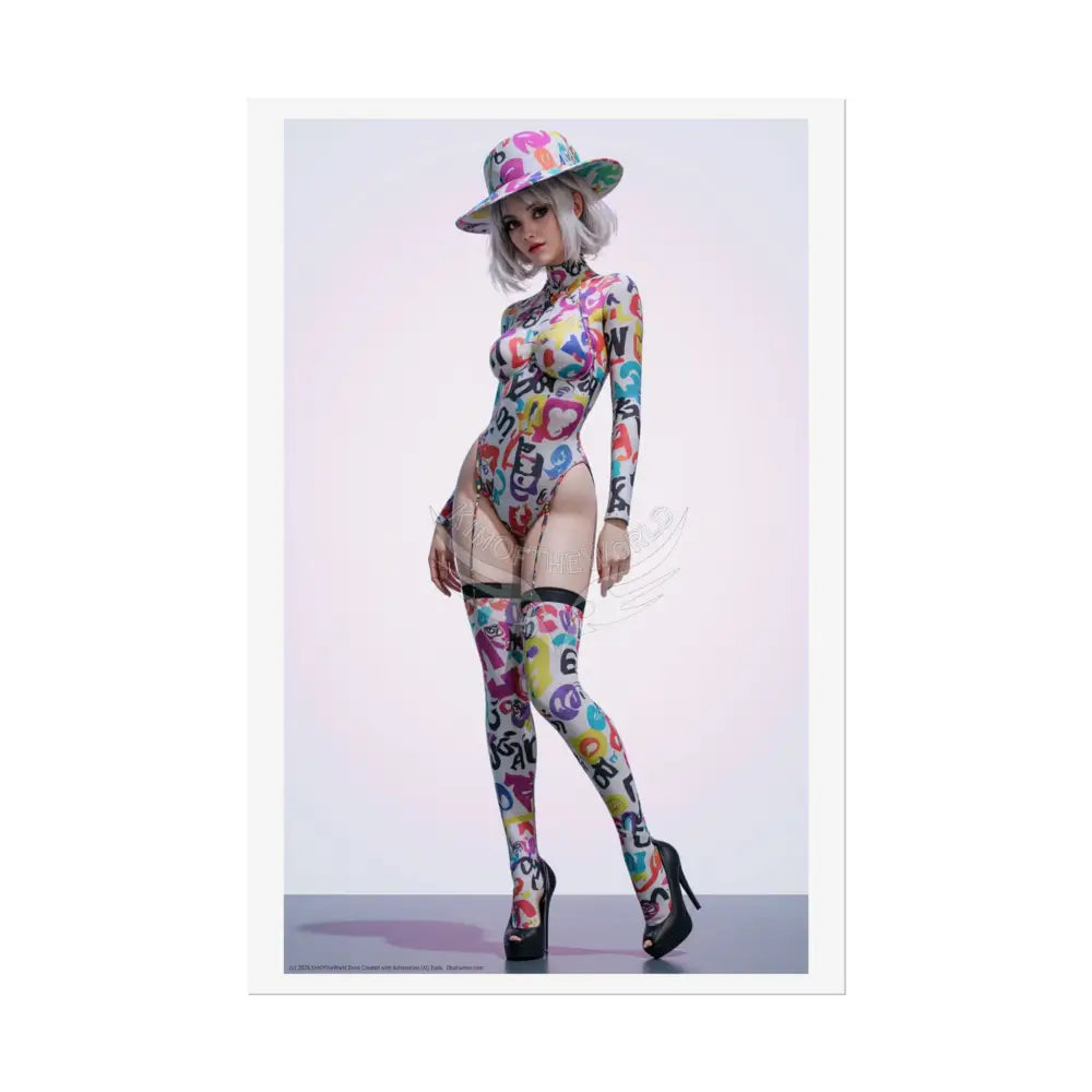 Funky Fashion ’No Labels’ Random Print Rolled Poster — ’Show Models Sometimes Naughty’ Wall Art 24’’ x 36’’ (Vertical)