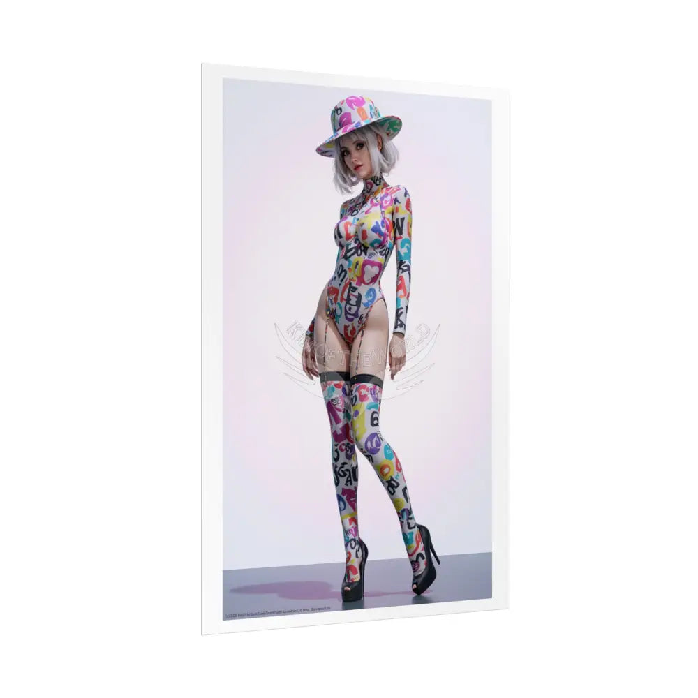 Funky Fashion ’No Labels’ Random Print Rolled Poster — ’Show Models Sometimes Naughty’ Wall Art Poster