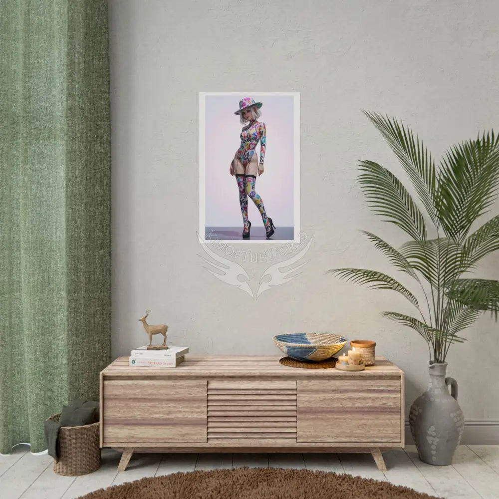 Funky Fashion ’No Labels’ Random Print Rolled Poster — ’Show Models Sometimes Naughty’ Wall Art Poster