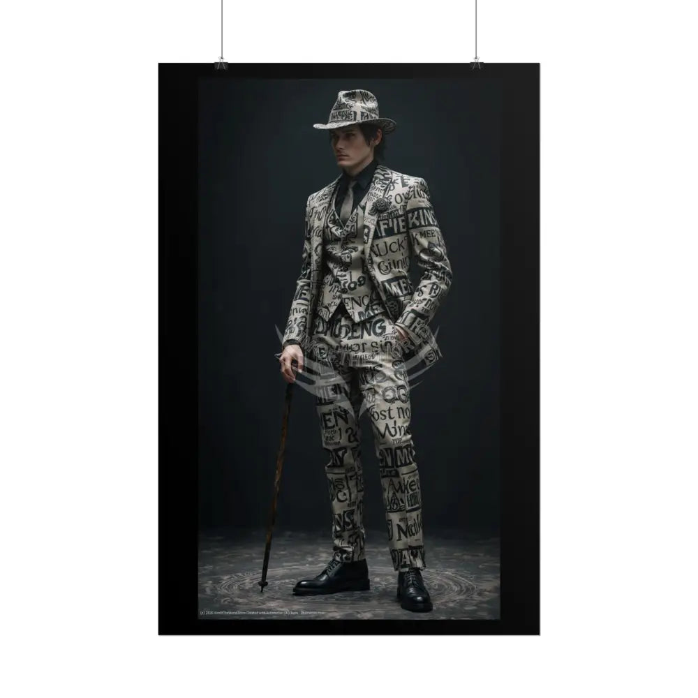 Funky Fashion ’No Labels’ Random Print Rolled Poster — ’Show Models Sometimes Naughty’ Wall Art Poster