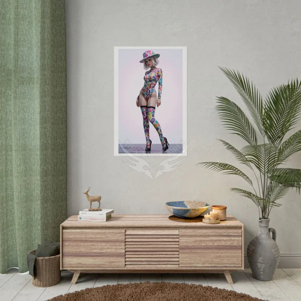 Funky Fashion ’No Labels’ Random Print Rolled Poster — ’Show Models Sometimes Naughty’ Wall Art Poster