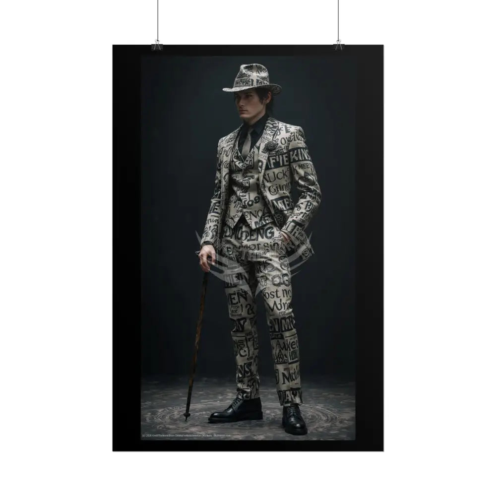 Funky Fashion ’No Labels’ Random Print Rolled Poster — ’Show Models Sometimes Naughty’ Wall Art Poster