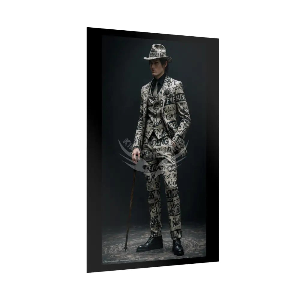 Funky Fashion ’No Labels’ Random Print Rolled Poster — ’Show Models Sometimes Naughty’ Wall Art Poster