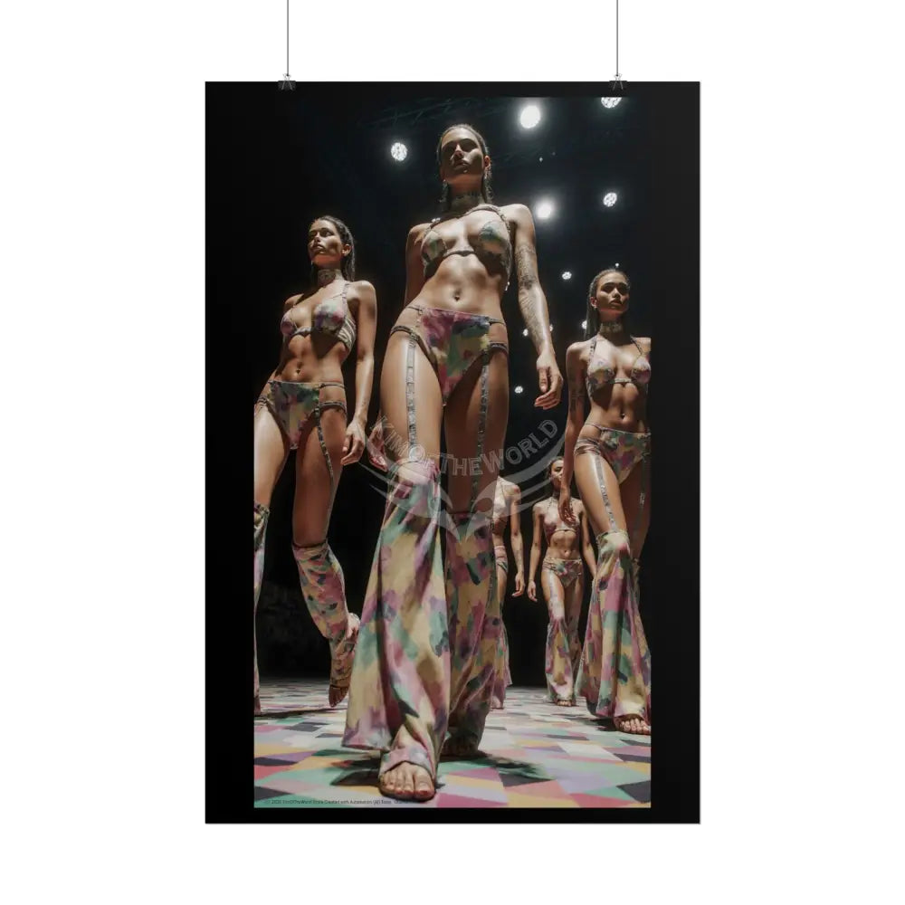 Funky Fashion Rolled Poster — ’Show Models Sometimes Naughty’ Wall Art Poster