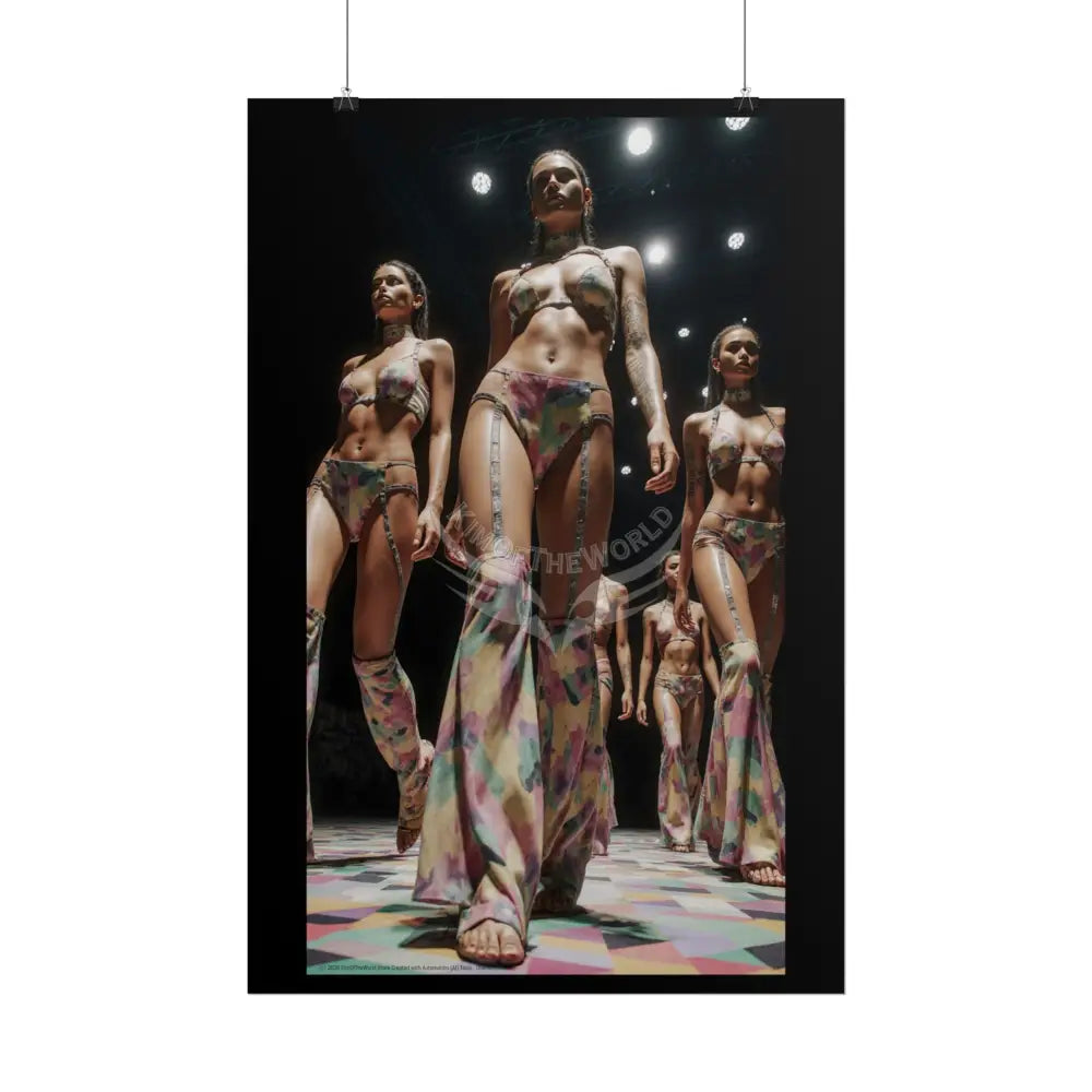 Funky Fashion Rolled Poster — ’Show Models Sometimes Naughty’ Wall Art Poster