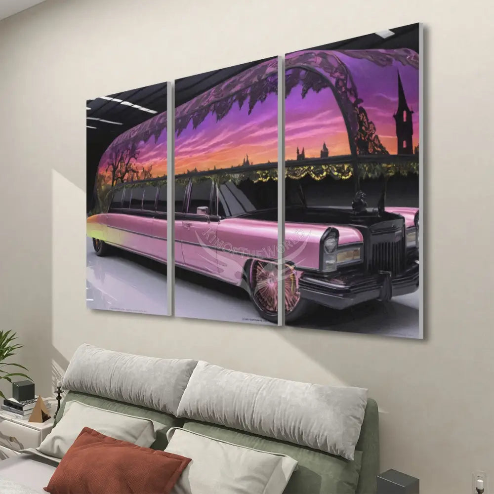 Funky Limo - 3 Panels Sound Absorbing Wall Art 24’’x48’’x3 pcs Acoustic Panels