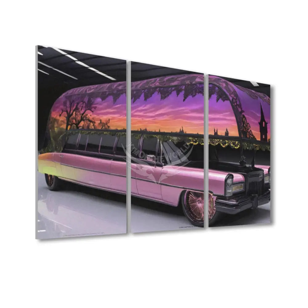 Funky Limo - 3 Panels Sound Absorbing Wall Art 24’’x48’’x3 pcs Acoustic Panels