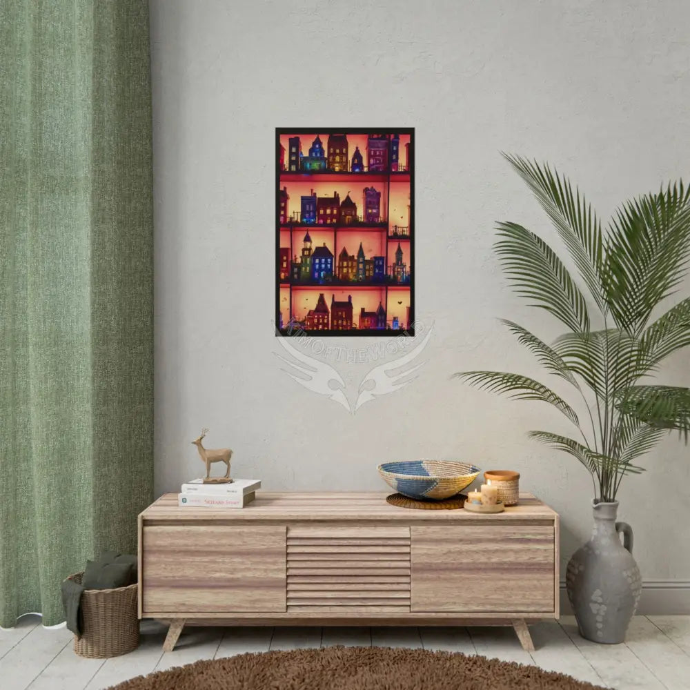 Funky Little Lit Village Shelves Posters — Building Fronts Poster
