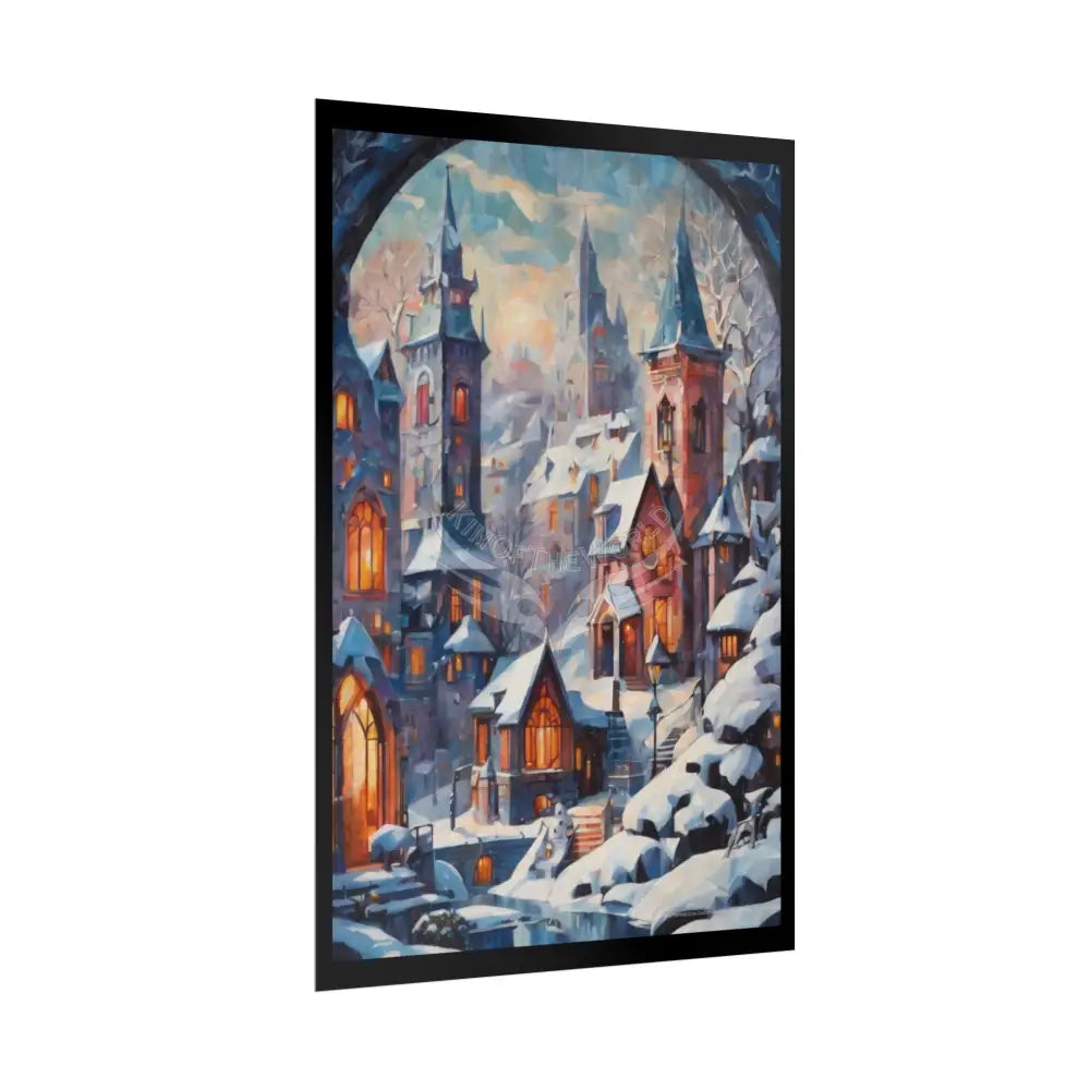 Funky Little Mountain Winter Village Posters — Building Fronts Poster