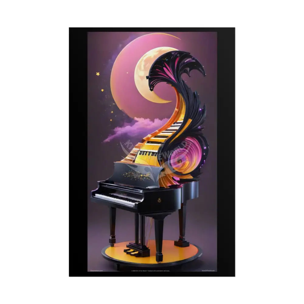 Funky Piano Rolled Poster — Musical Magic Print for Music Lovers 20″ x 30″ (Vertical) / Matte Poster