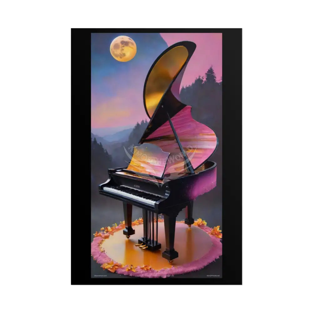 Funky Piano Rolled Poster — Musical Magic Print for Music Lovers 24’’ x 36’’ (Vertical) / Matte Poster