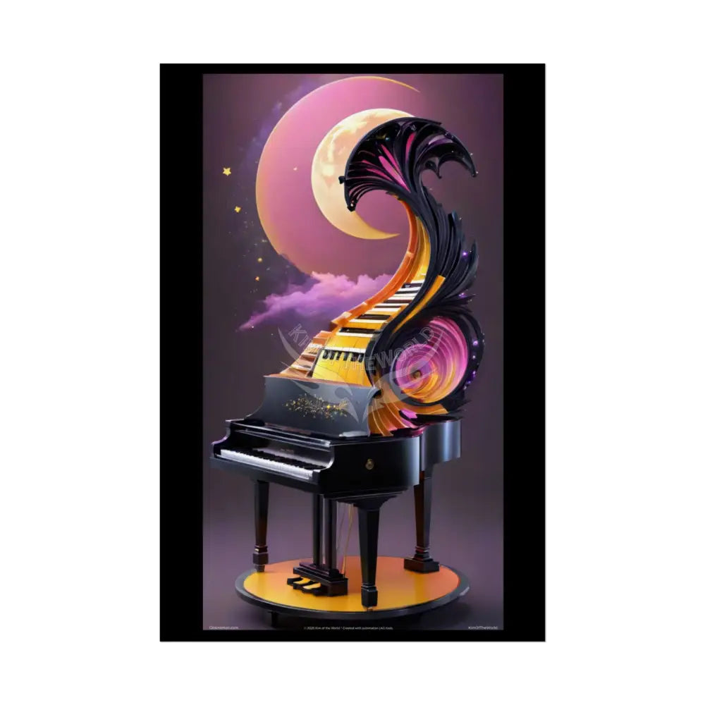 Funky Piano Rolled Poster — Musical Magic Print for Music Lovers 24’’ x 36’’ (Vertical) / Semi Glossy Poster