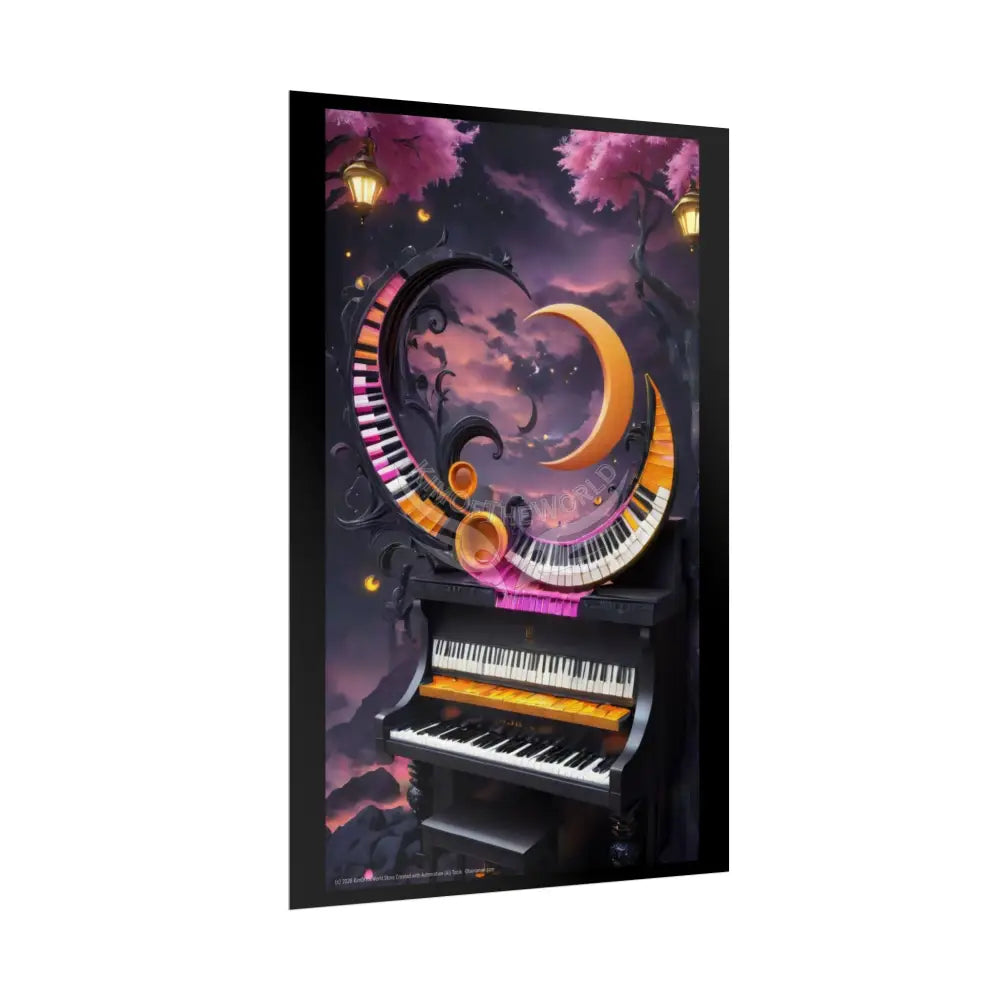 Funky Piano Rolled Poster — Musical Magic Print for Music Lovers Poster