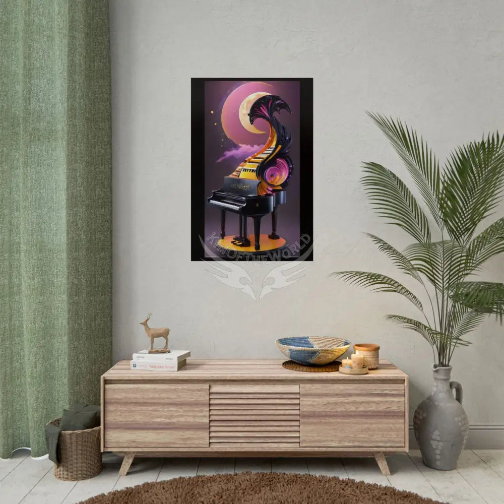 Funky Piano Rolled Poster — Musical Magic Print for Music Lovers Poster