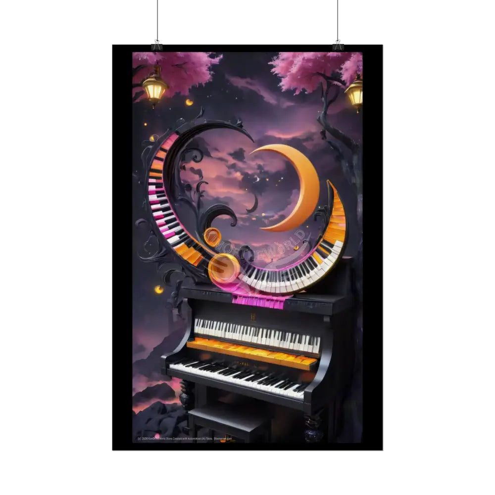 Funky Piano Rolled Poster — Musical Magic Print for Music Lovers Poster