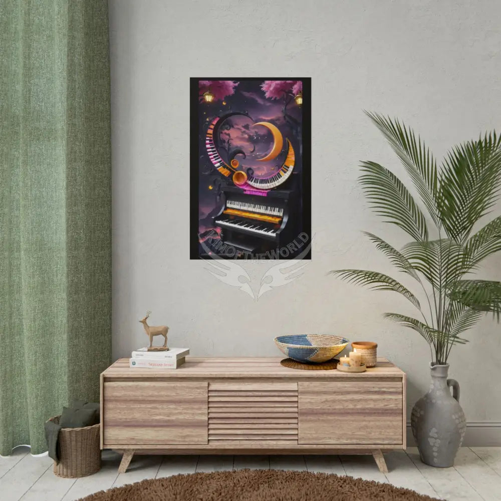 Funky Piano Rolled Poster — Musical Magic Print for Music Lovers Poster