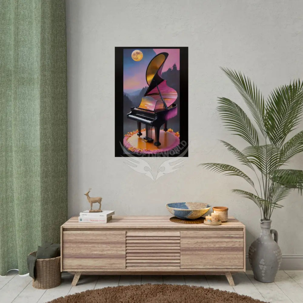 Funky Piano Rolled Poster — Musical Magic Print for Music Lovers Poster