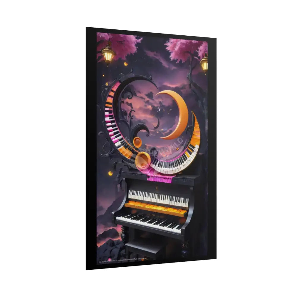Funky Piano Rolled Poster — Musical Magic Print for Music Lovers Poster