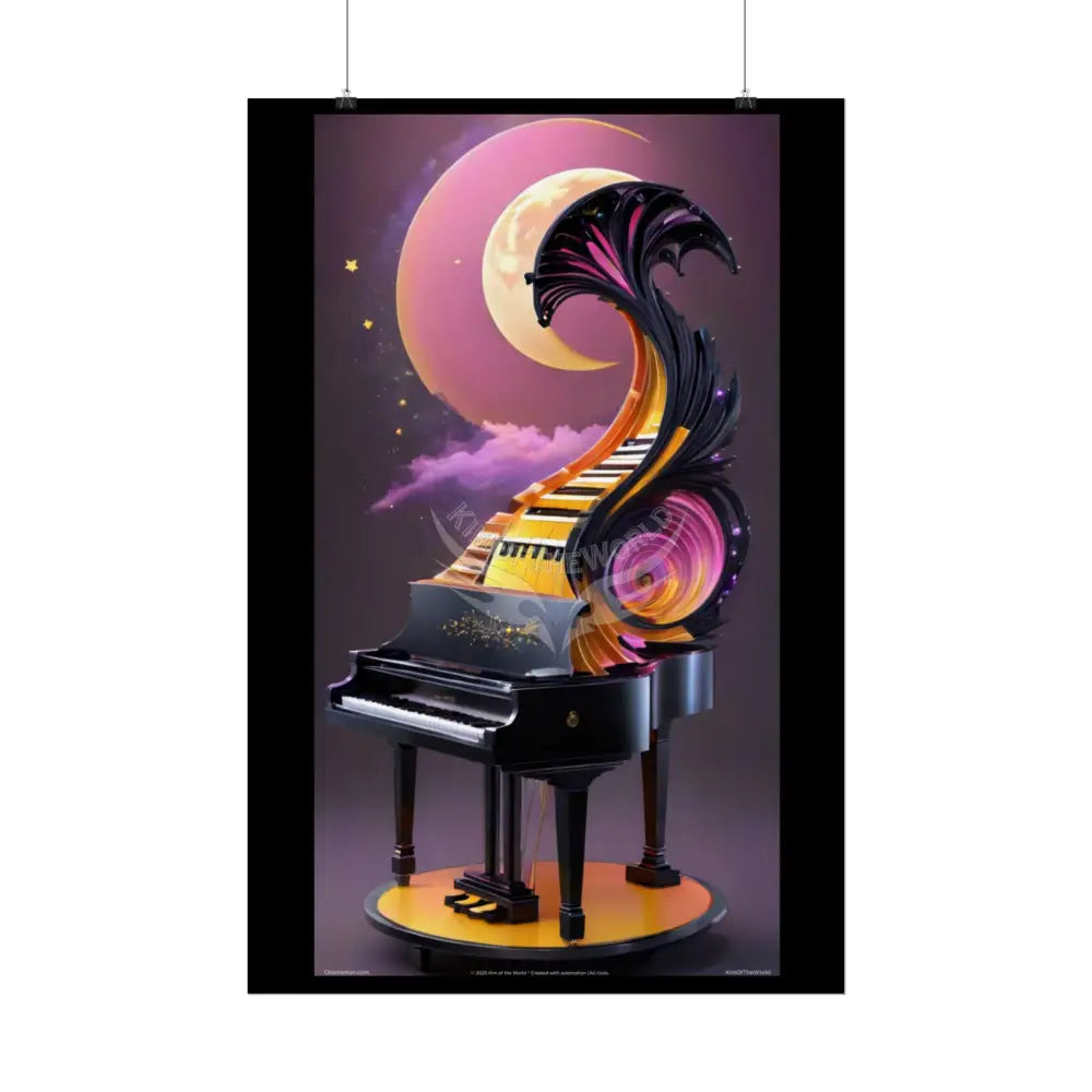 Funky Piano Rolled Poster — Musical Magic Print for Music Lovers Poster