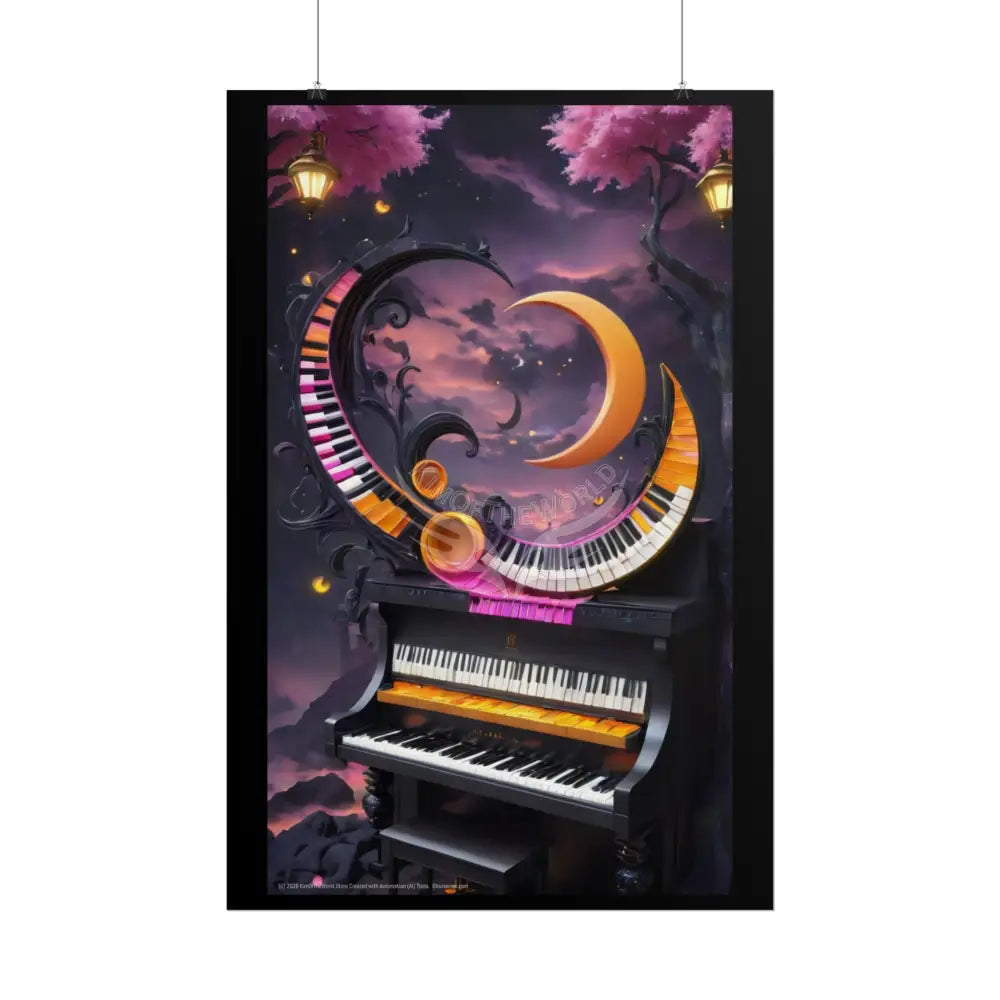 Funky Piano Rolled Poster — Musical Magic Print for Music Lovers Poster
