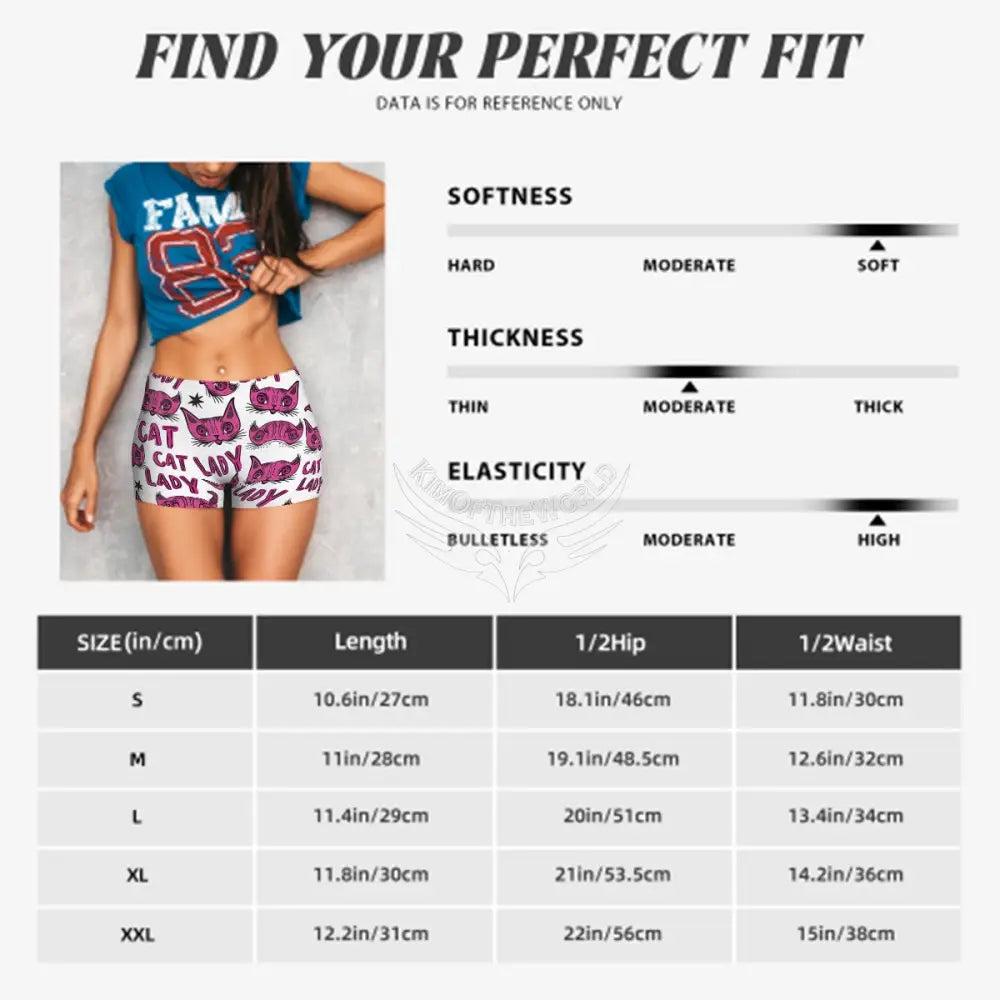 Funky Pink Cat Lady Athletic Shorts for Women Women’s Sportswear
