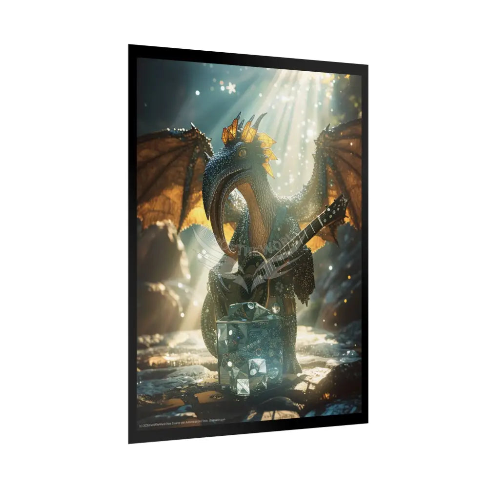 Funky Pteredactyl Guitar Music Unusual Weird Poster — Music Art (Rolled Poster) Poster