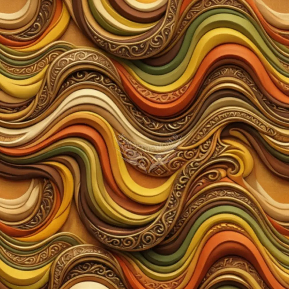 Funky Retro 3D Waves of the 70s Unpasted Mural Wallpaper 144’’x100’’ 144’’x100’’ Wall Coverings