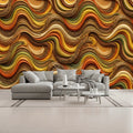 Funky Retro 3D Waves of the 70s Unpasted Mural Wallpaper 144’’x100’’ 144’’x100’’ Wall Coverings