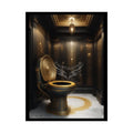 Funky Toilet Posters — Colorful Bathroom Art Prints - Gold & Black 18″ x 24″ (Vertical) / Semi Glossy Poster