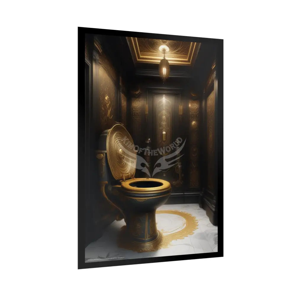 Funky Toilet Posters — Colorful Bathroom Art Prints - Gold & Black Poster