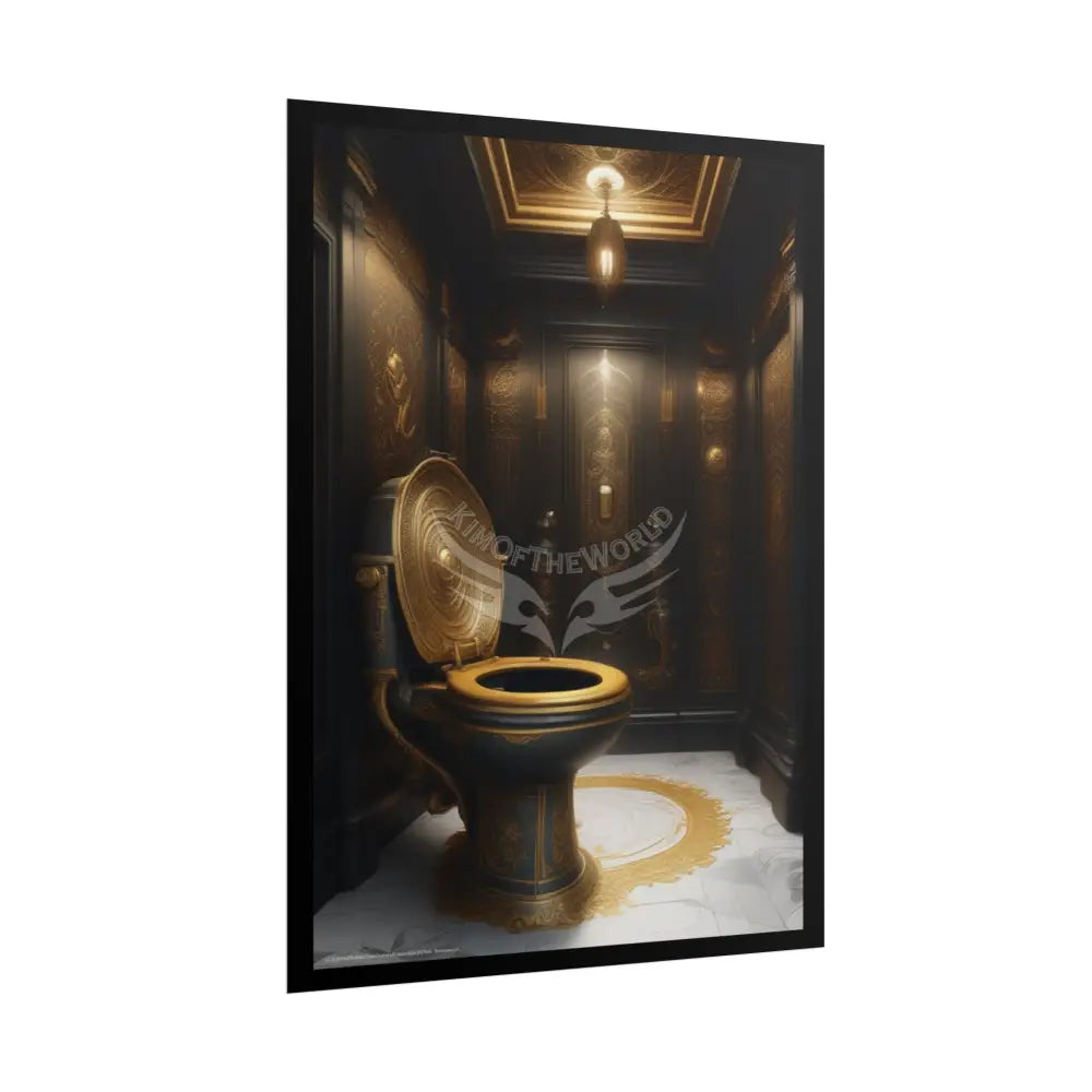 Funky Toilet Posters — Colorful Bathroom Art Prints - Gold & Black Poster