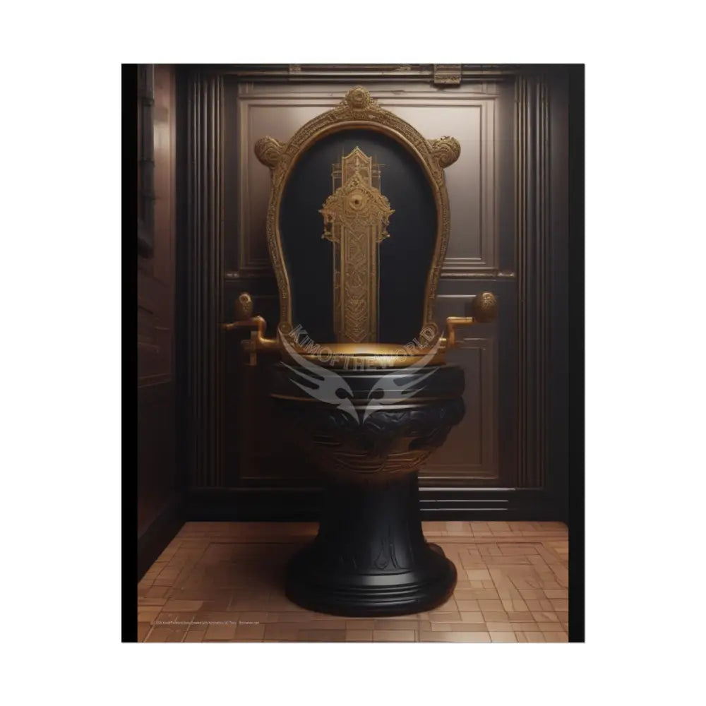 Funky Toilet Posters — Colorful Bathroom Art Prints - Rose-Gold 8″ x 10″ (Vertical) / Matte Poster