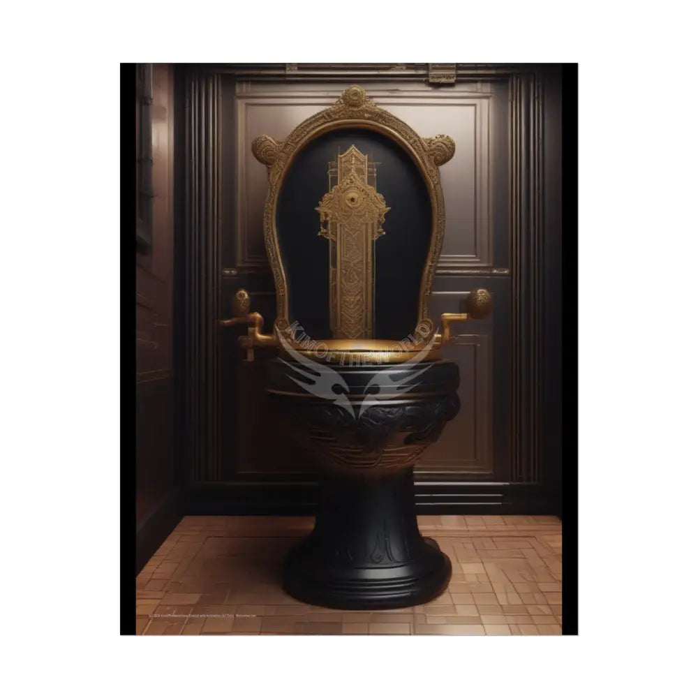 Funky Toilet Posters — Colorful Bathroom Art Prints - Rose-Gold 8″ x 10″ (Vertical) / Semi Glossy Poster