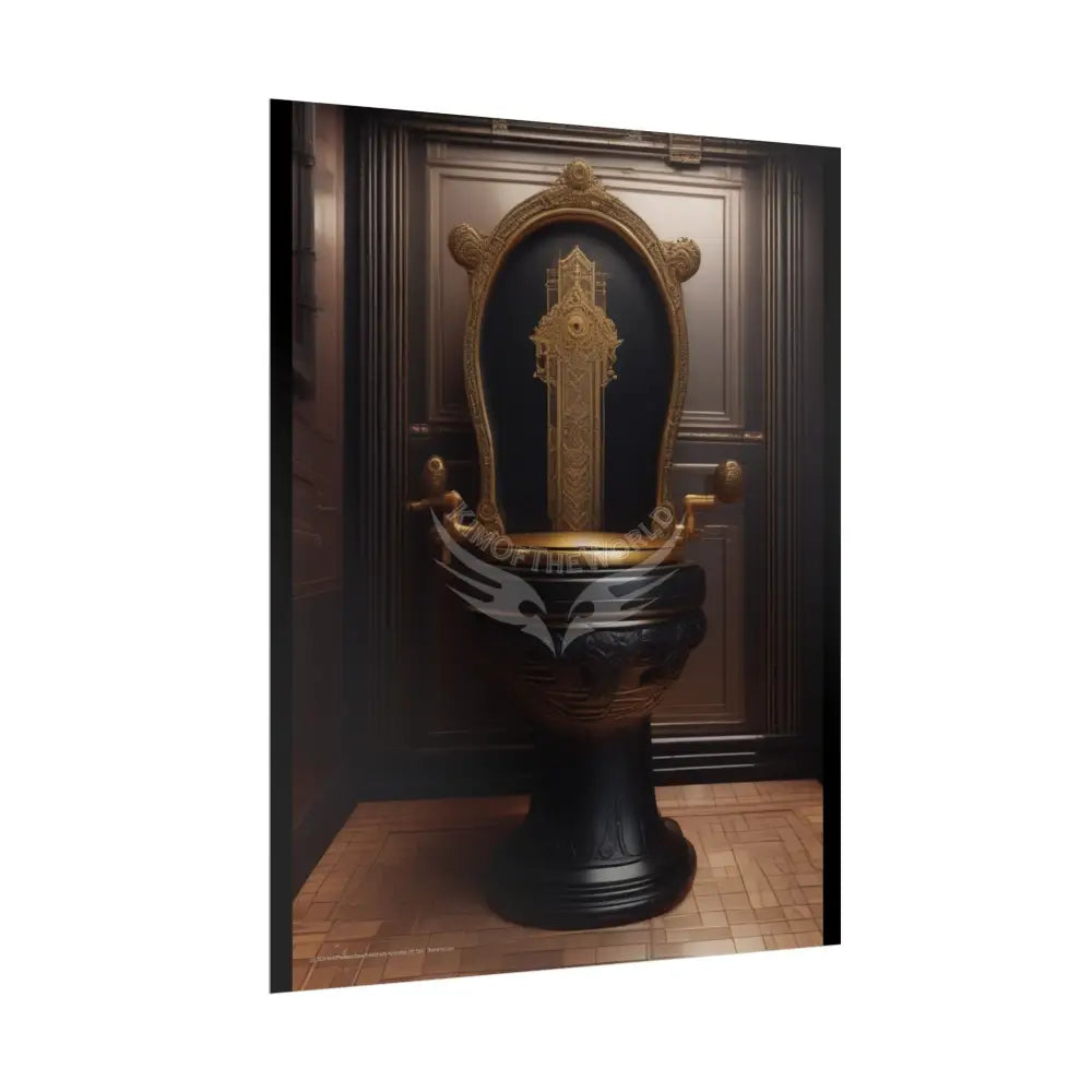 Funky Toilet Posters — Colorful Bathroom Art Prints - Rose-Gold Poster