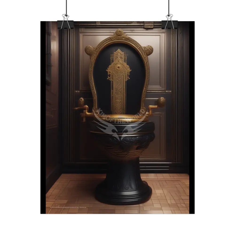 Funky Toilet Posters — Colorful Bathroom Art Prints - Rose-Gold Poster