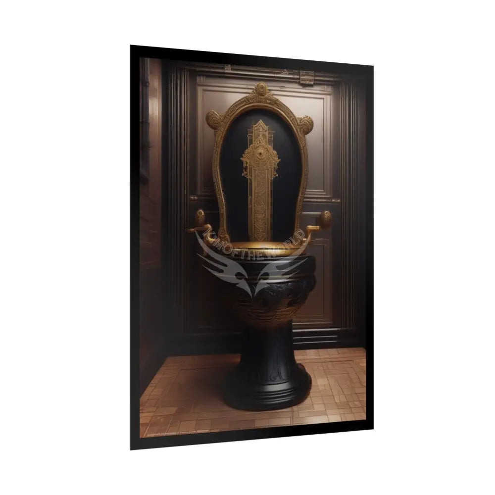 Funky Toilet Posters — Colorful Bathroom Art Prints - Rose-Gold Poster