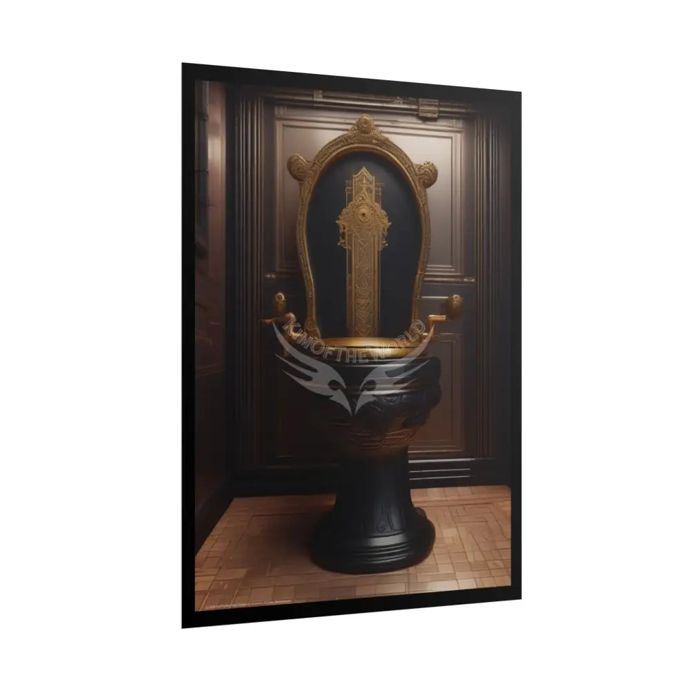 Funky Toilet Posters — Colorful Bathroom Art Prints - Rose-Gold Poster