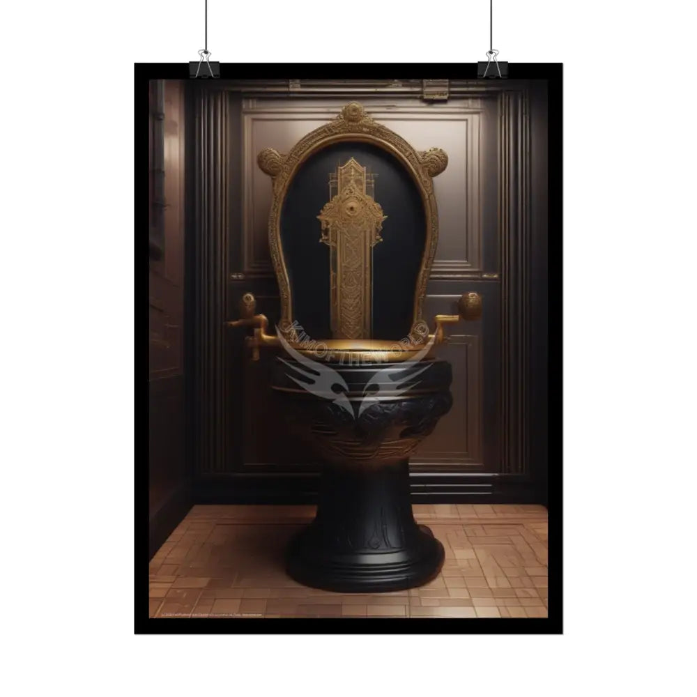 Funky Toilet Posters — Colorful Bathroom Art Prints - Rose-Gold Poster