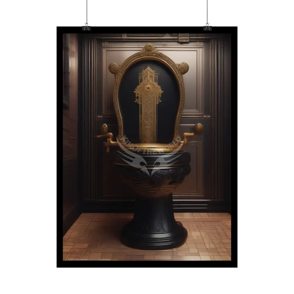 Funky Toilet Posters — Colorful Bathroom Art Prints - Rose-Gold Poster