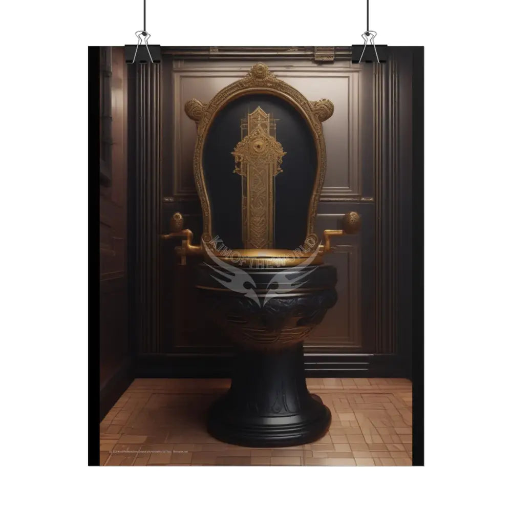 Funky Toilet Posters — Colorful Bathroom Art Prints - Rose-Gold Poster