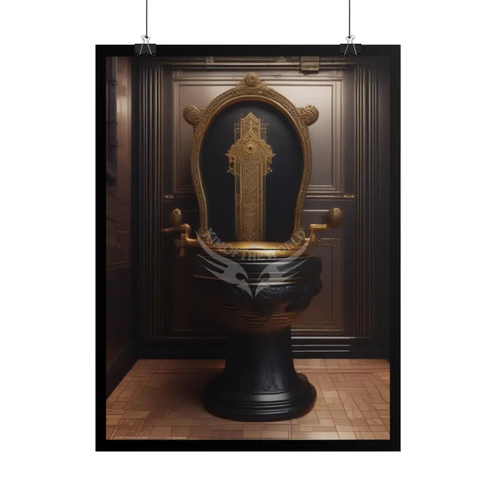 Funky Toilet Posters — Colorful Bathroom Art Prints - Rose-Gold Poster