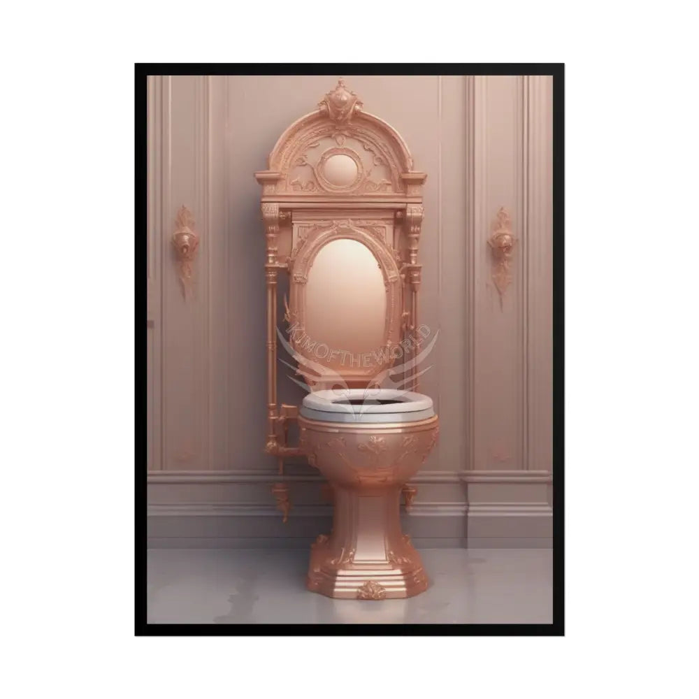 Funky Toilet Posters — Colorful Bathroom Art Prints - RoseGold 18″ x 24″ (Vertical) / Matte Poster