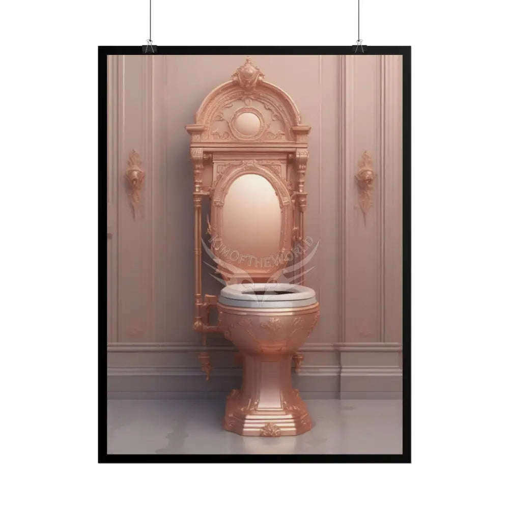 Funky Toilet Posters — Colorful Bathroom Art Prints - RoseGold Poster
