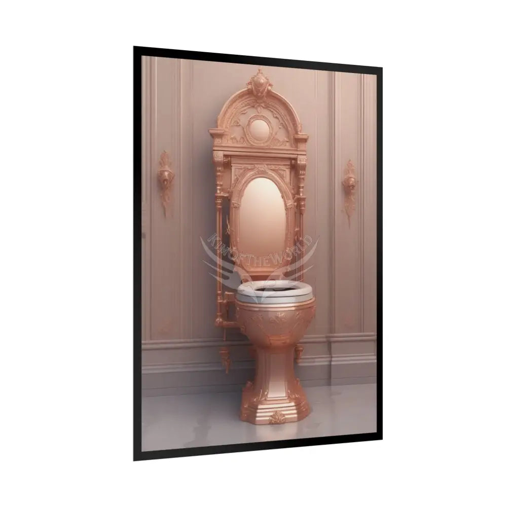 Funky Toilet Posters — Colorful Bathroom Art Prints - RoseGold Poster