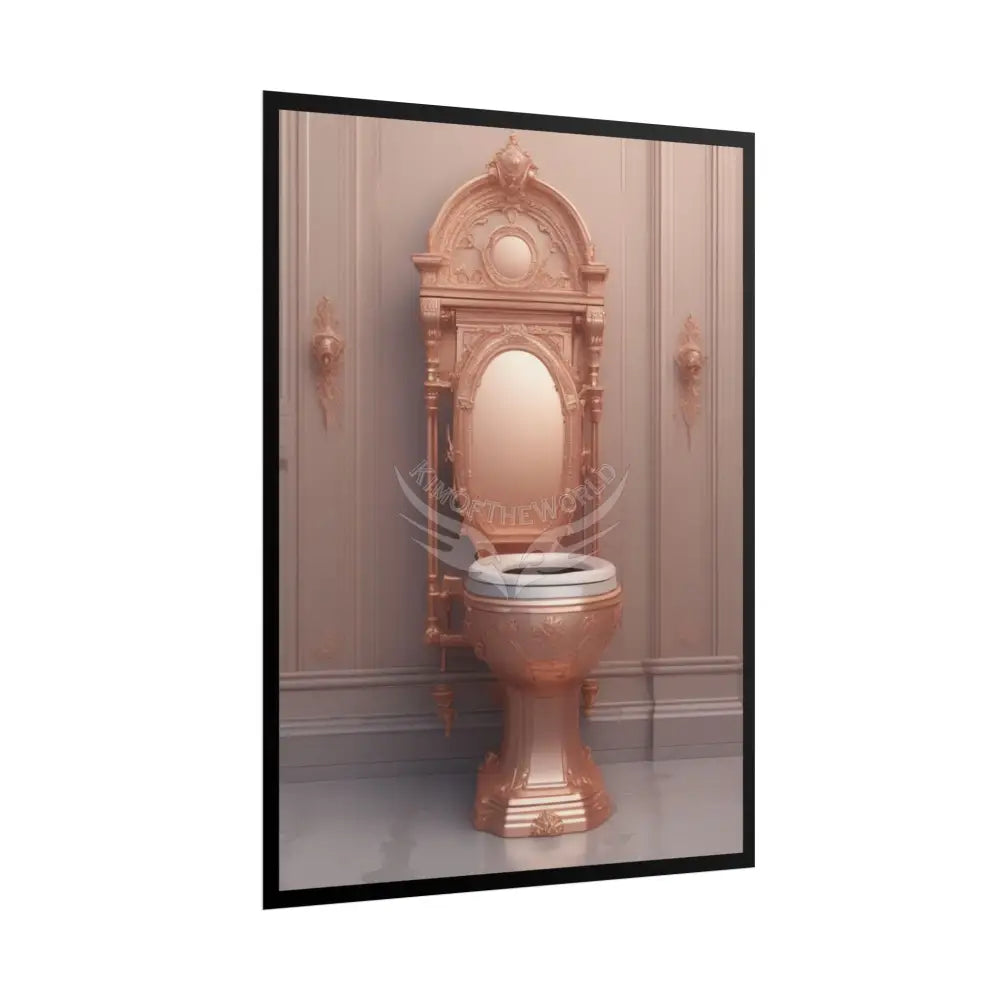 Funky Toilet Posters — Colorful Bathroom Art Prints - RoseGold Poster