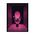 Funky Toilet Posters — Colorful Bathroom Art Prints - Vaporwave Rose 18″ x 24″ (Vertical) / Semi Glossy Poster