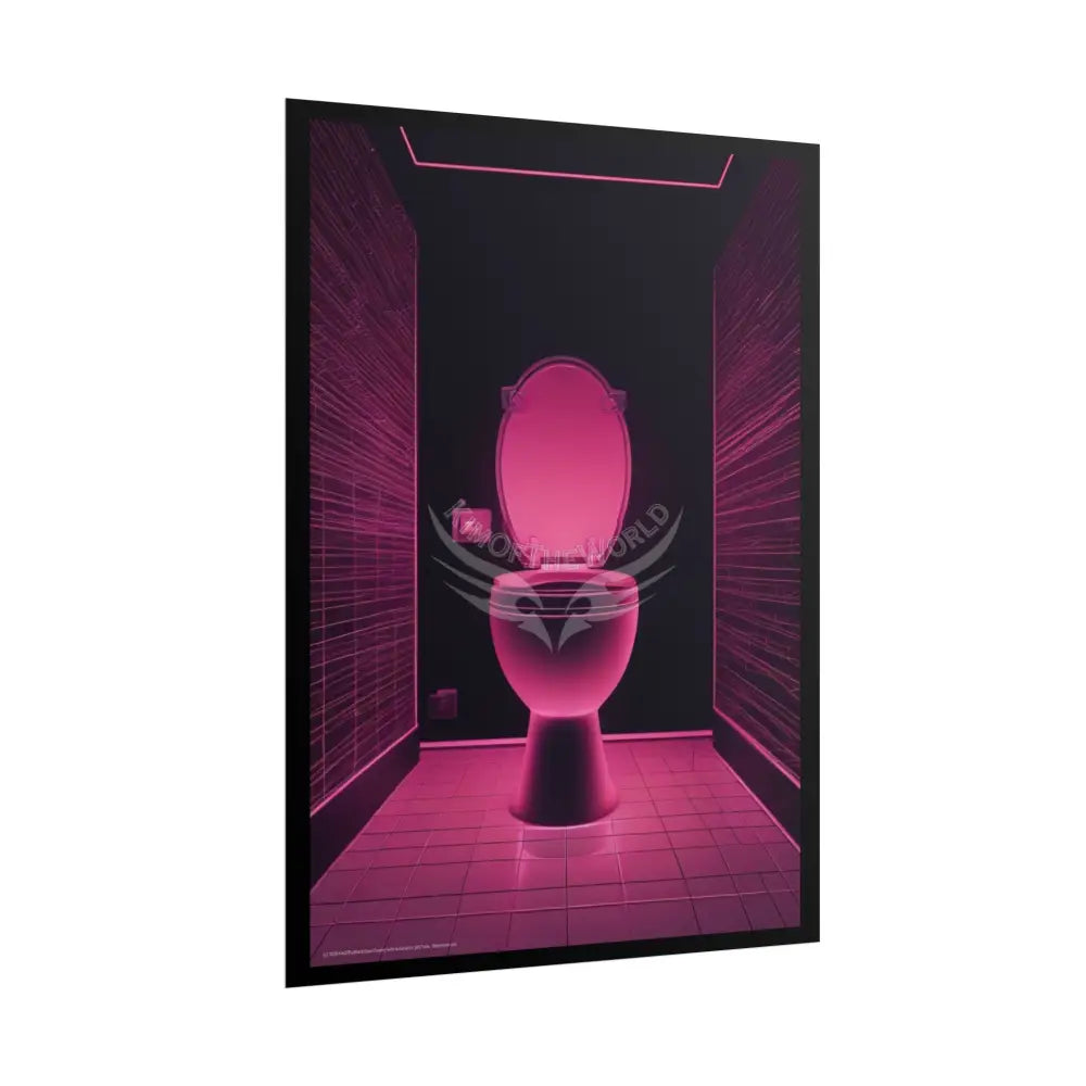 Funky Toilet Posters — Colorful Bathroom Art Prints - Vaporwave Rose Poster