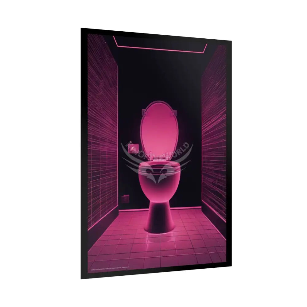 Funky Toilet Posters — Colorful Bathroom Art Prints - Vaporwave Rose Poster