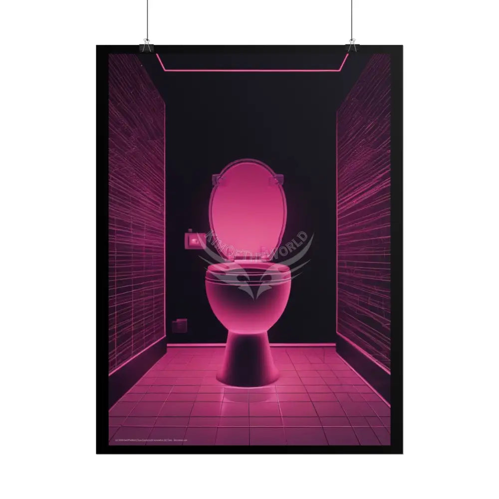 Funky Toilet Posters — Colorful Bathroom Art Prints - Vaporwave Rose Poster